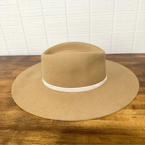 Rag & Bone New York Women's Camel Florence Fedora Hat 100% Wool Size L NWT - Picture 3 of 8